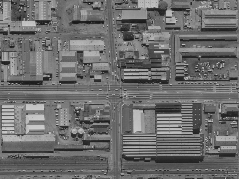 156 Moorhouse Avenue from the air, 1970-1974