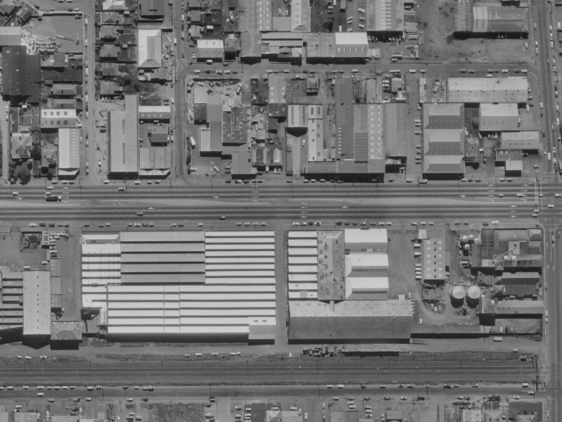 108 Moorhouse Avenue from the air, 1970-1974