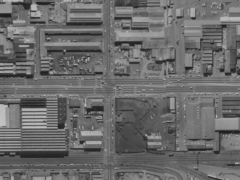 189 Moorhouse Avenue from the air, 1970-1974