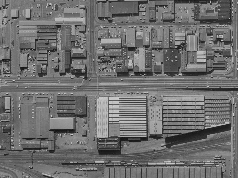 244-250 Moorhouse Avenue from the air, 1970-1974