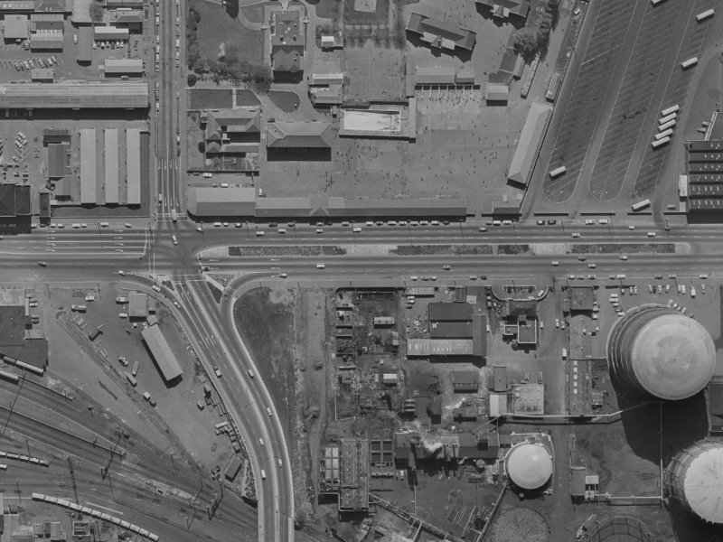 458–460 Moorhouse Avenue from the air, 1970-1974