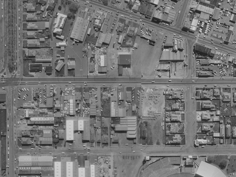 532 Moorhouse Avenue from the air, 1970-1974