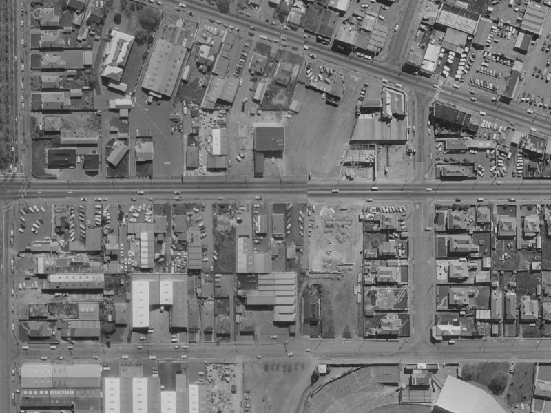 538 Moorhouse Avenue from the air, 1970-1974