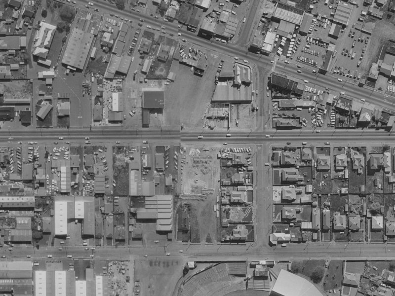 542 Moorhouse Avenue from the air, 1970-1974