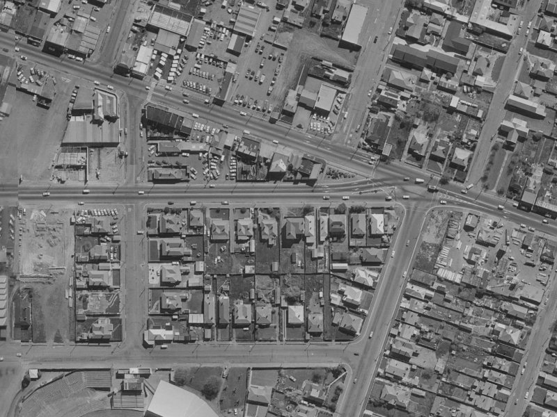 578 Moorhouse Avenue from the air, 1970-1974