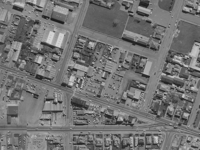 566 Moorhouse Avenue from the air, 1970-1974