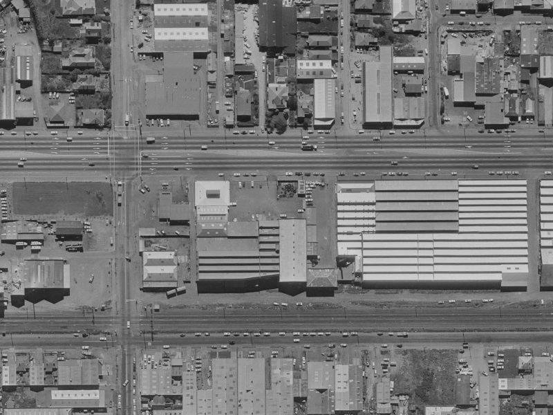 76 Moorhouse Avenue from the air, 1970-1974