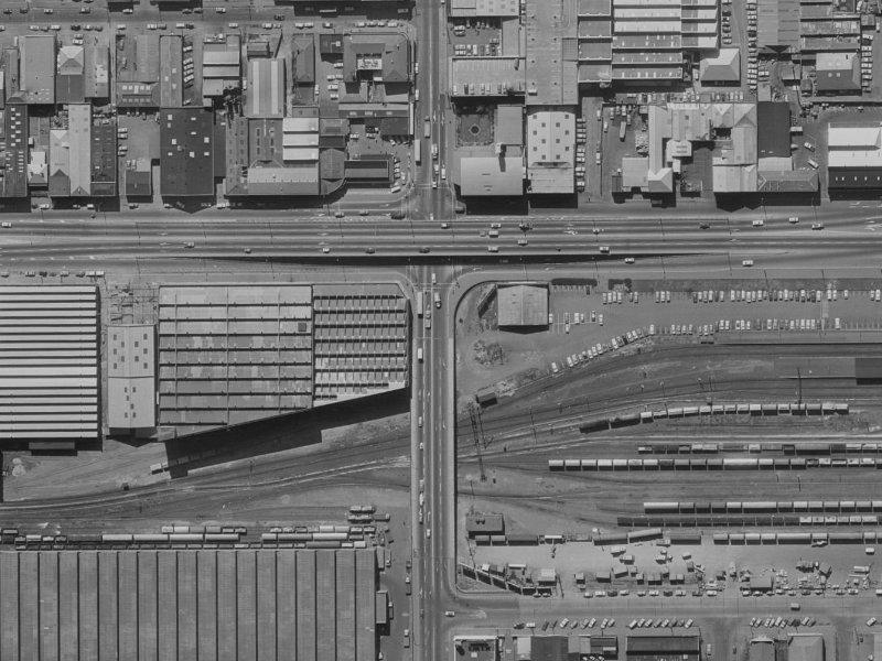 316 Moorhouse Avenue from the air, 1970-1974