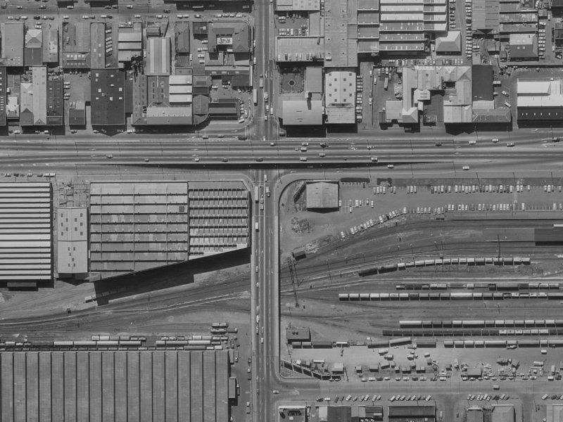 506 Colombo Street from the air, 1970-1974