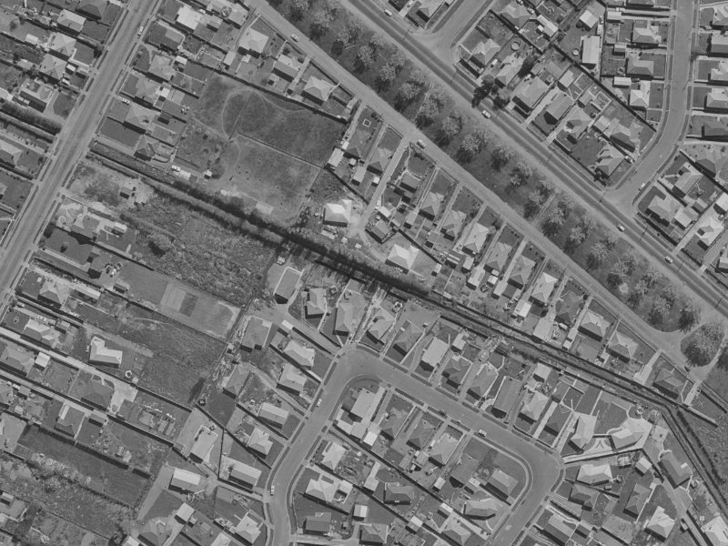 402 Linwood Avenue from the air, 1970-1974