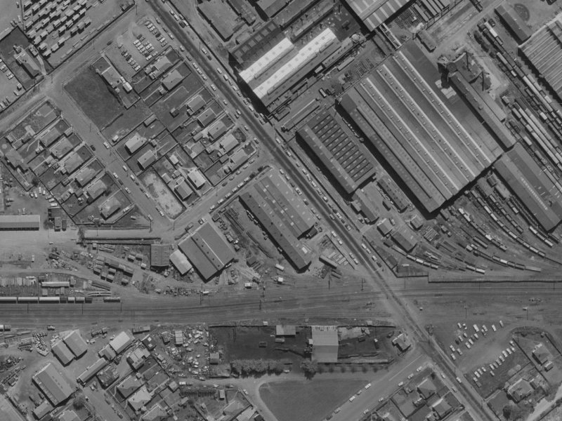 55 Troup Drive from the air, 1970-1974