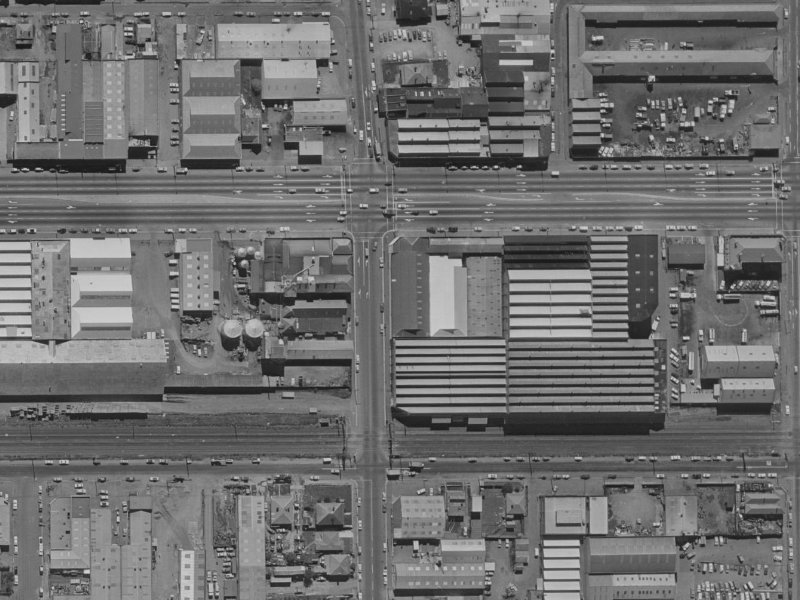 156 Moorhouse Avenue from the air, 1970-1974