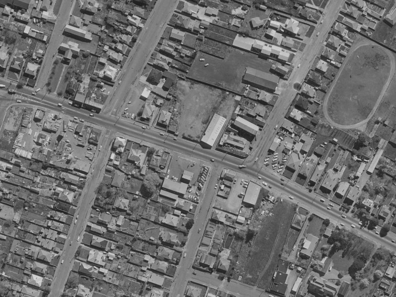 263-271 Ferry Road from the air, 1970-1974