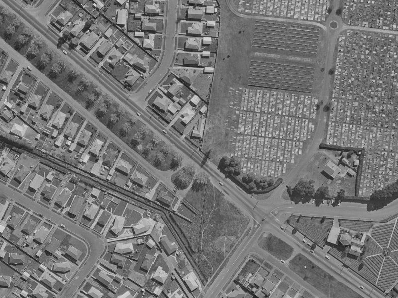 427E Linwood Avenue from the air, 1970-1974