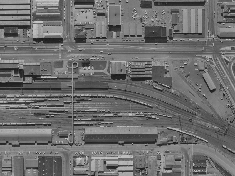 10–12 Washington Way from the air, 1970-1974