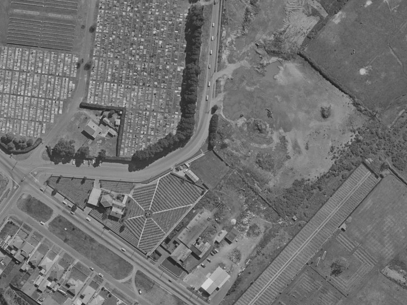 111 Keighleys Road from the air, 1970-1974
