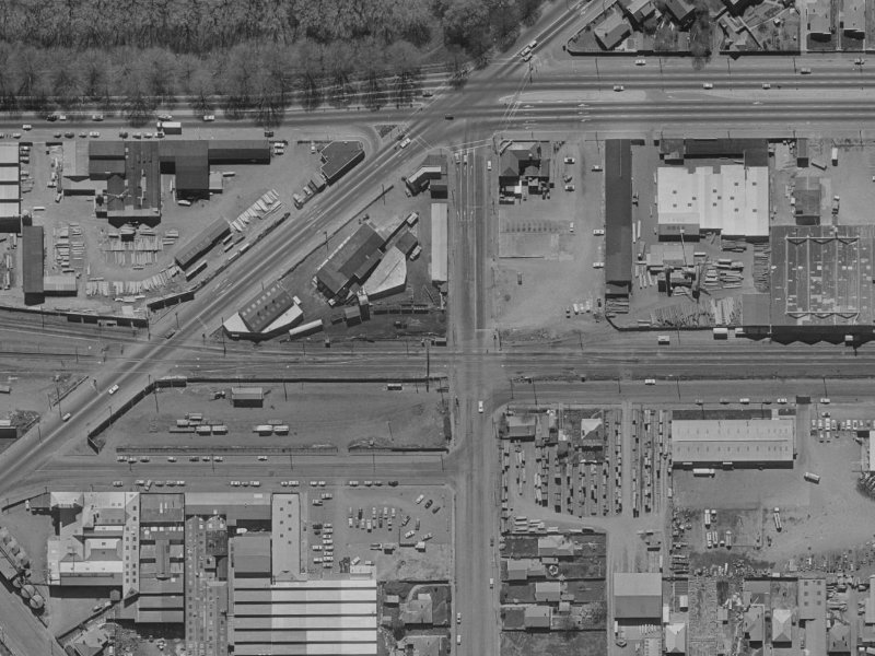 58A Grove Road from the air, 1970-1974