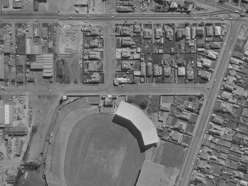 57-65 Stevens Street from the air, 1970-1974