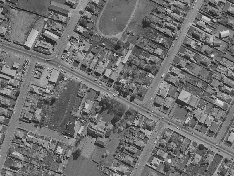 299-309 Ferry Road from the air, 1970-1974