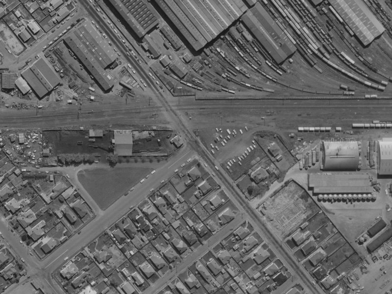 45 Clarence Street South from the air, 1970-1974