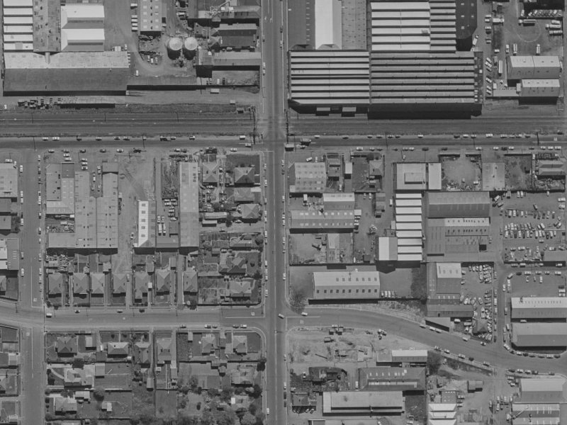 156 Antigua Street from the air, 1970-1974