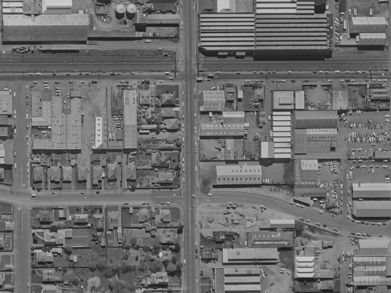 152 Antigua Street from the air, 1970-1974