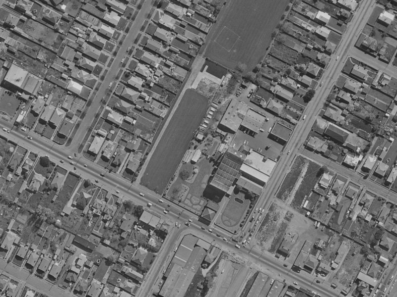 361–365 Ferry Road from the air, 1970-1974