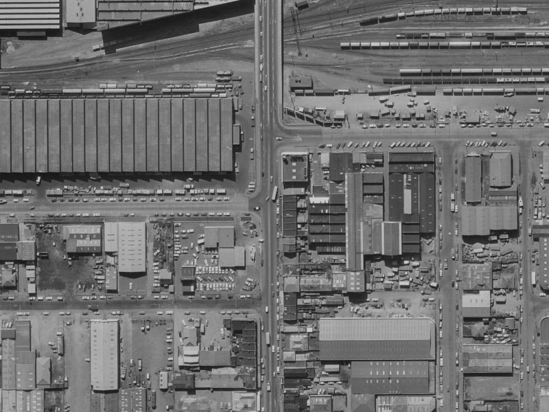 494 Colombo Street from the air, 1970-1974