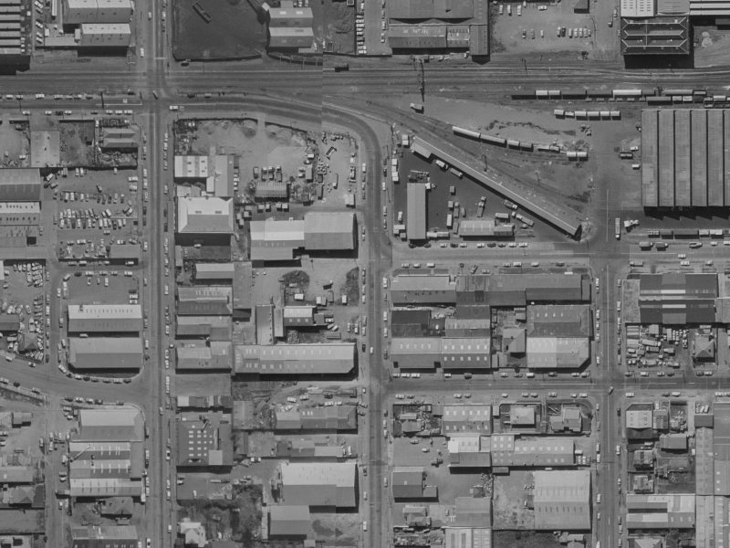 111 Orbell Street from the air, 1970-1974