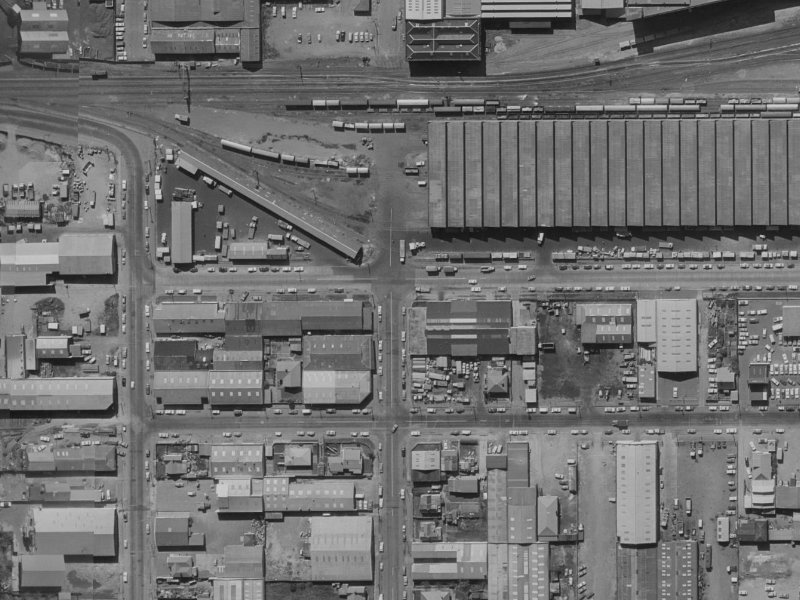 12–14 Cass Street from the air, 1970-1974