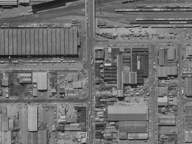 492 Colombo Street from the air, 1970-1974