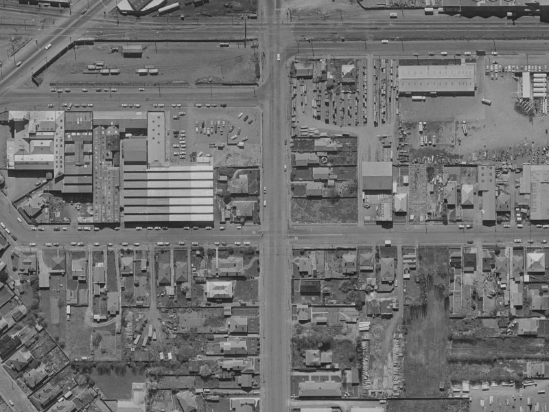 36-34 Grove Road from the air, 1970-1974