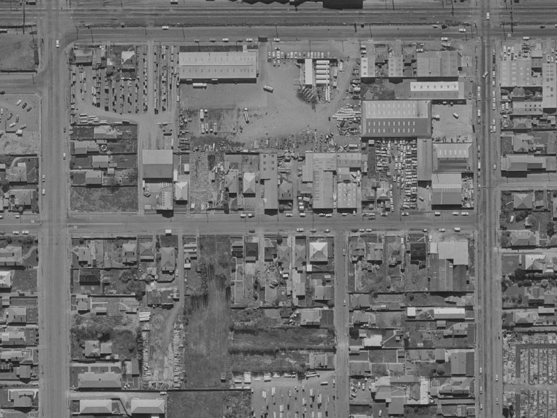 81 Harman Street from the air, 1970-1974
