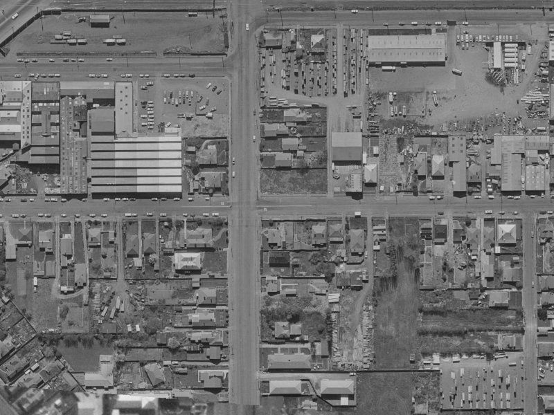 58A Harman Street from the air, 1970-1974