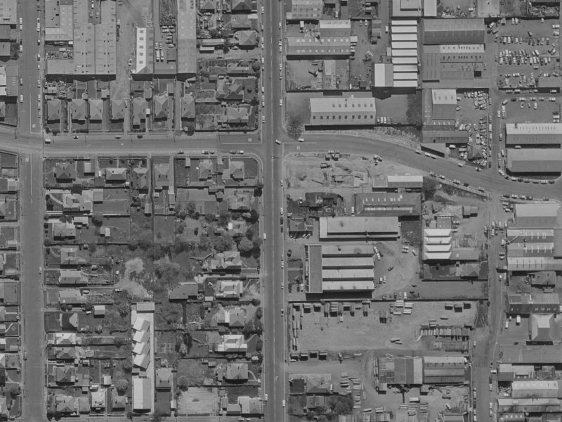 132 Antigua Street from the air, 1970-1974