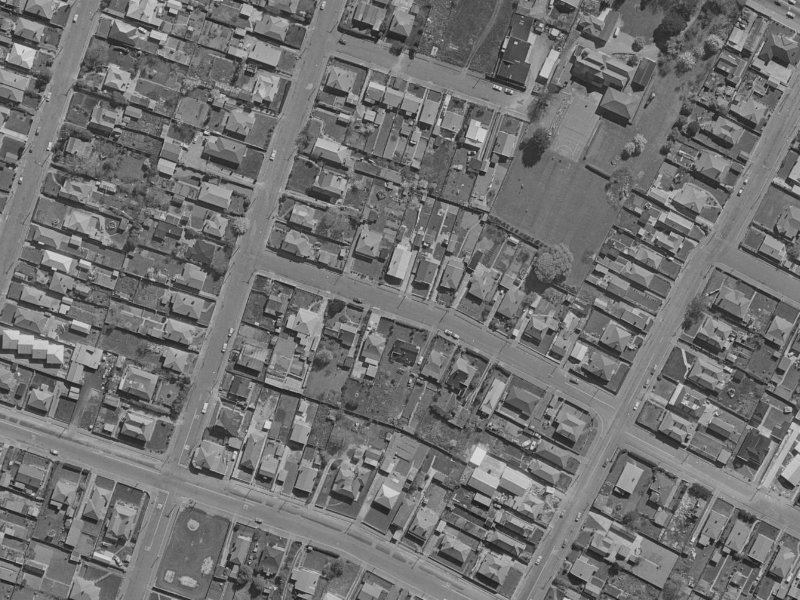 13 Grenville Street from the air, 1970-1974