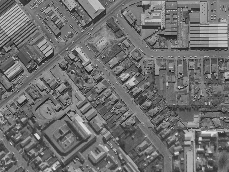 17A Dickens Street from the air, 1970-1974