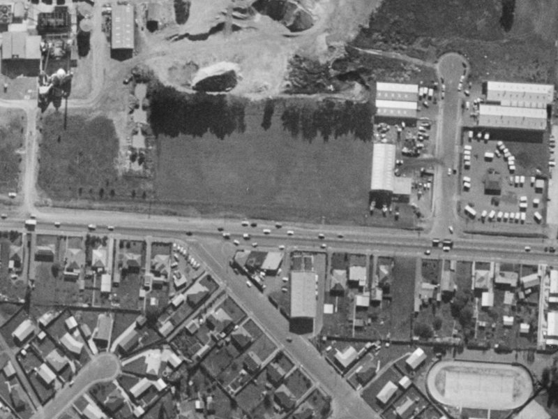 282 Main S Road from the air, 1970-1974