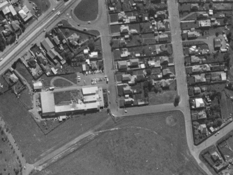 17B Symes Road from the air, 1970-1974