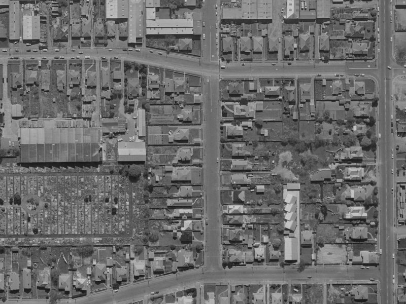21 Braddon Street from the air, 1970-1974