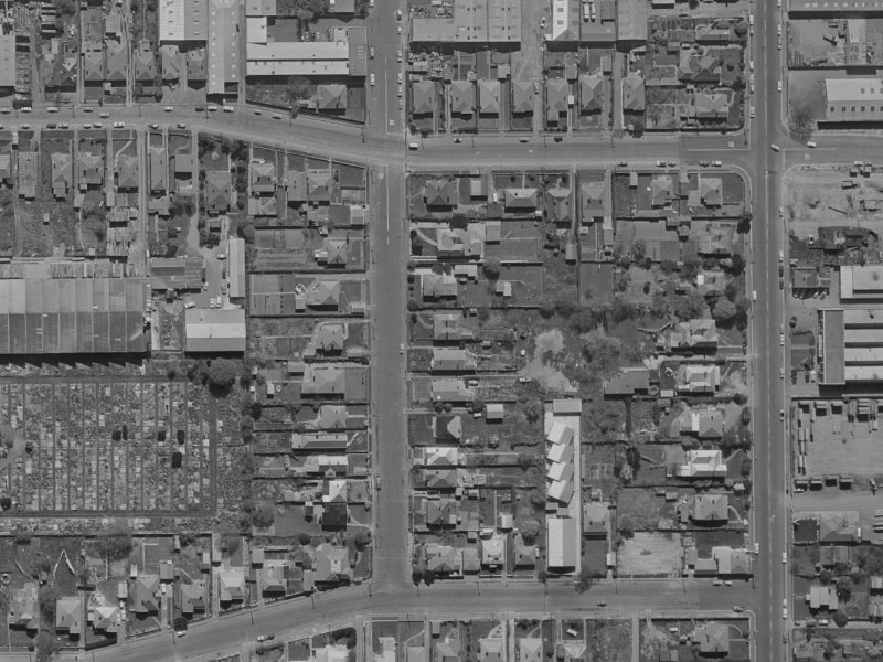 28 Braddon Street from the air, 1970-1974