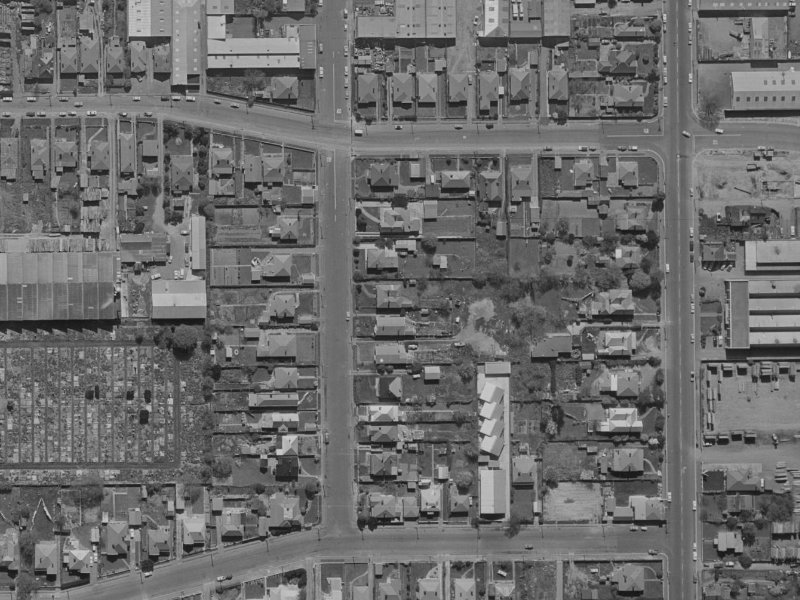 28B Braddon Street from the air, 1970-1974