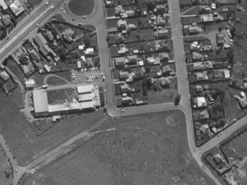 Symes Road from the air, 1970-1974