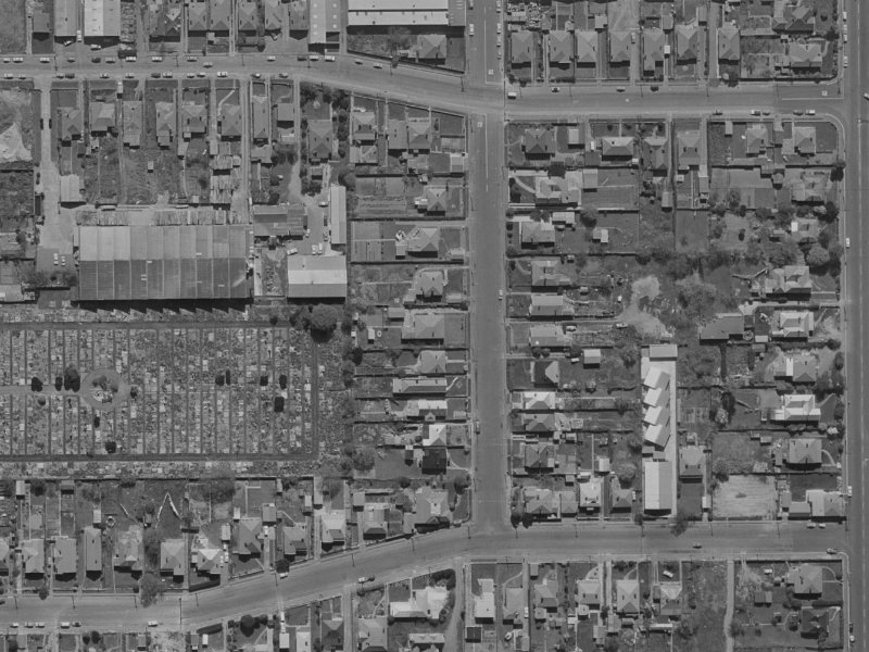 17 Braddon Street from the air, 1970-1974