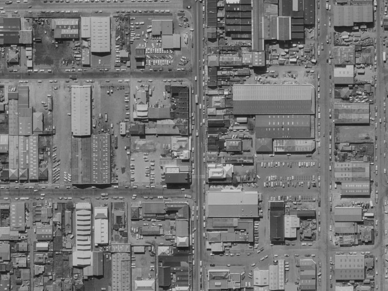 453 Colombo Street from the air, 1970-1974