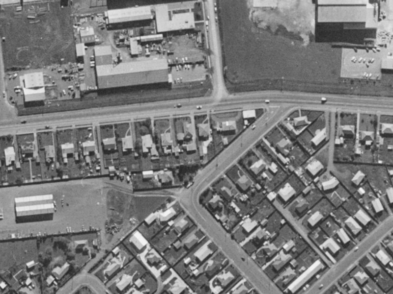 Main S Road from the air, 1970-1974