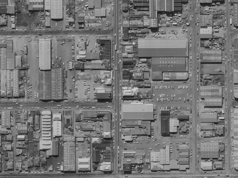 444 Colombo Street from the air, 1970-1974
