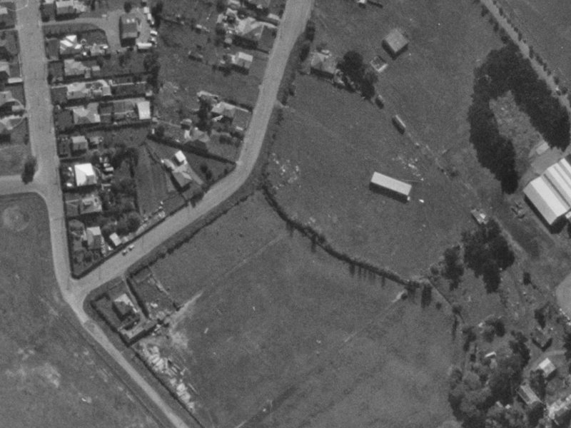 25 Washbournes Road from the air, 1970-1974