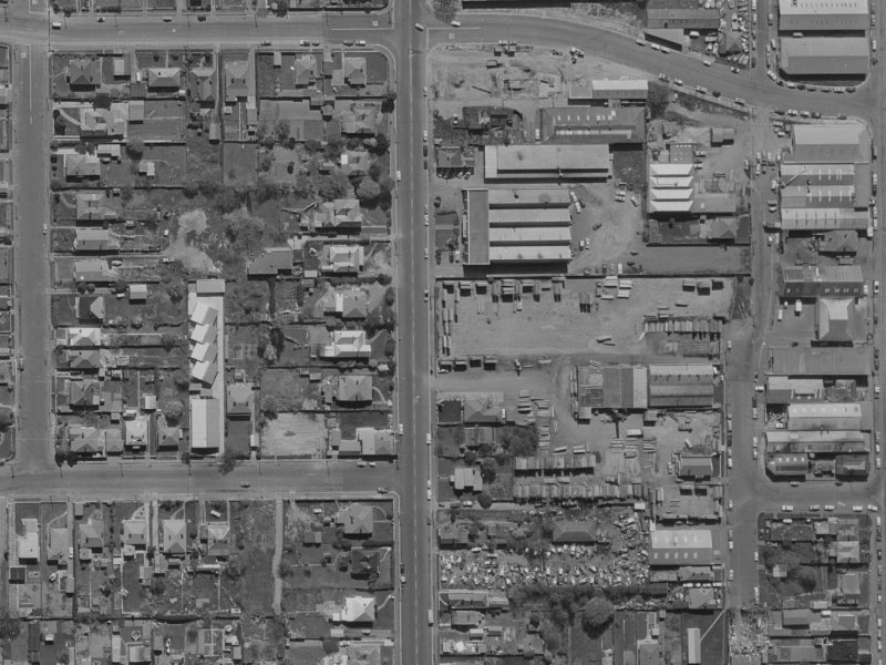 112 Antigua Street from the air, 1970-1974