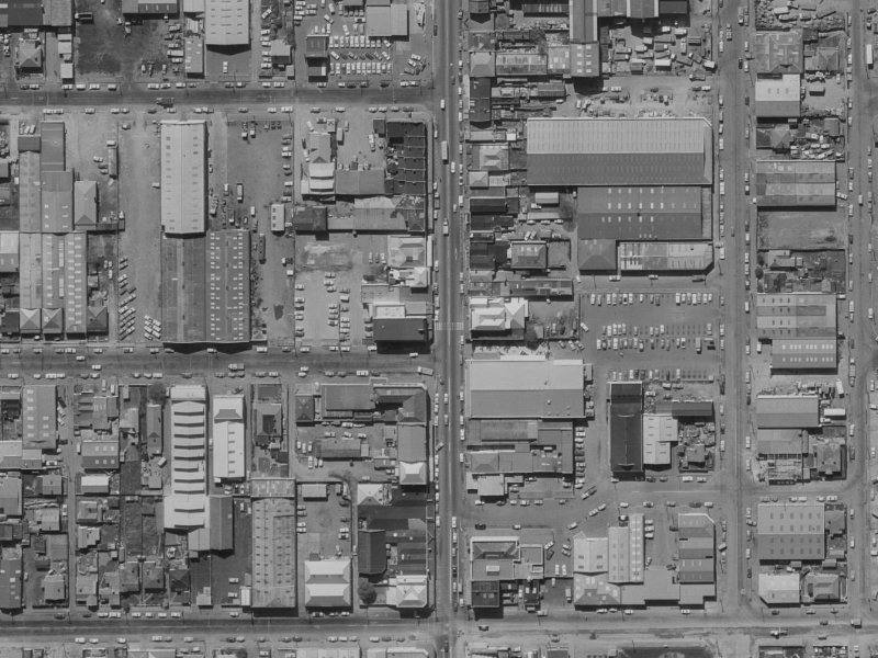 444-434 Colombo Street from the air, 1970-1974